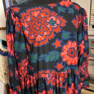 Floral Maxi Dress - Black and Red